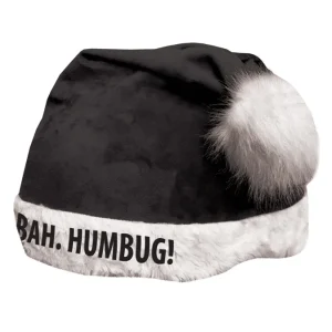 Bah Humbug Christmas Hat Silk, hjälmöverdrag svart luva