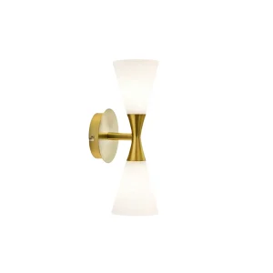 Herstal Harlekin Vägglampa Duo, Mässing/Opal glas