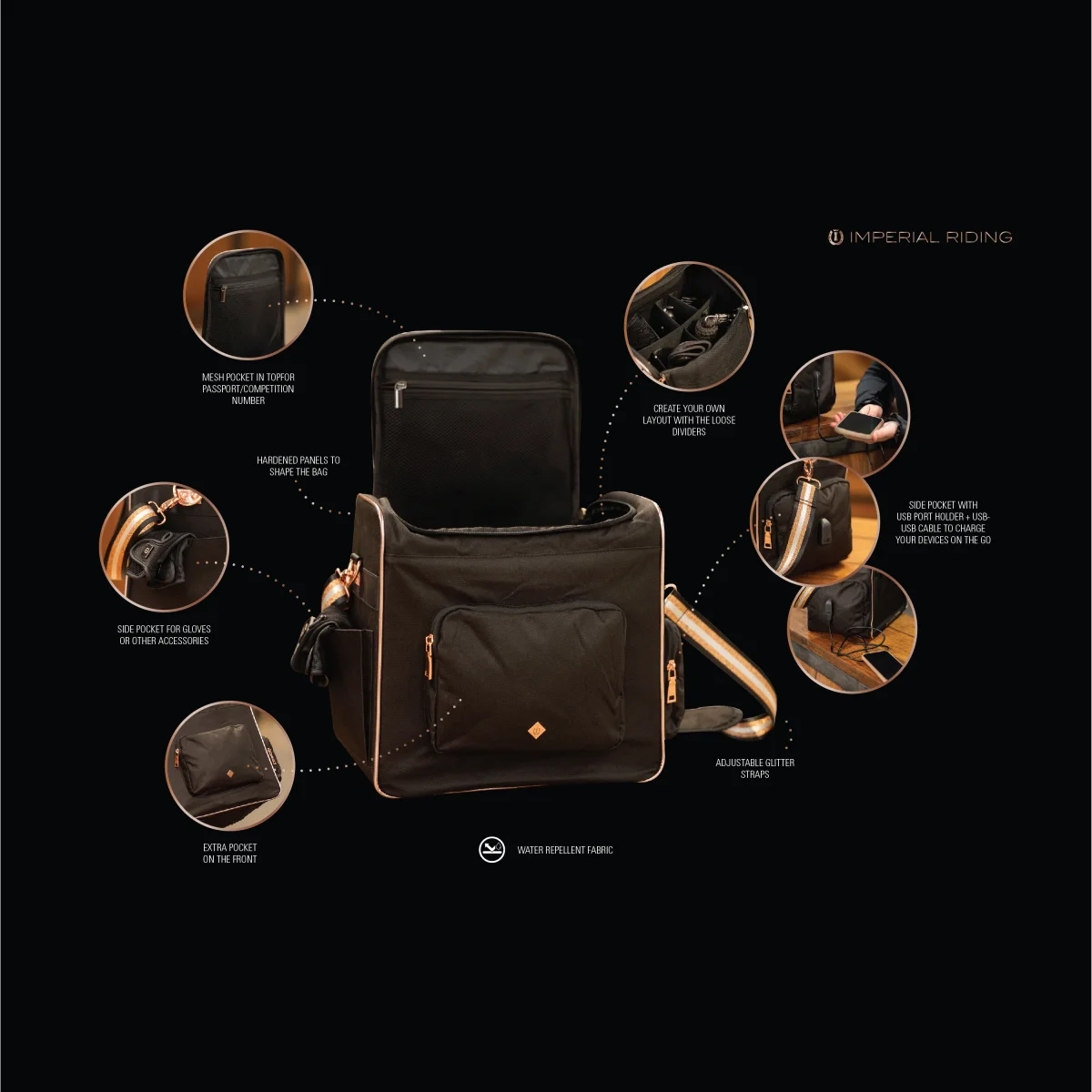 Imperial Riding Grooming Bag Shimmer & Shine, ryktväska med stil och finesser - Bild 5